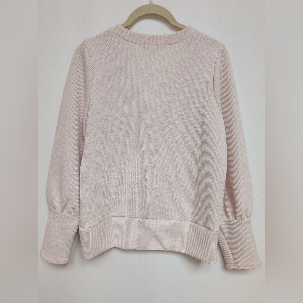 Madewell Cream Ottoman Ribbed Cardigan Sweater With Floral Buttons Size Small - Picture 11 of 13